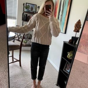 Lulus Beige Crop Sweater